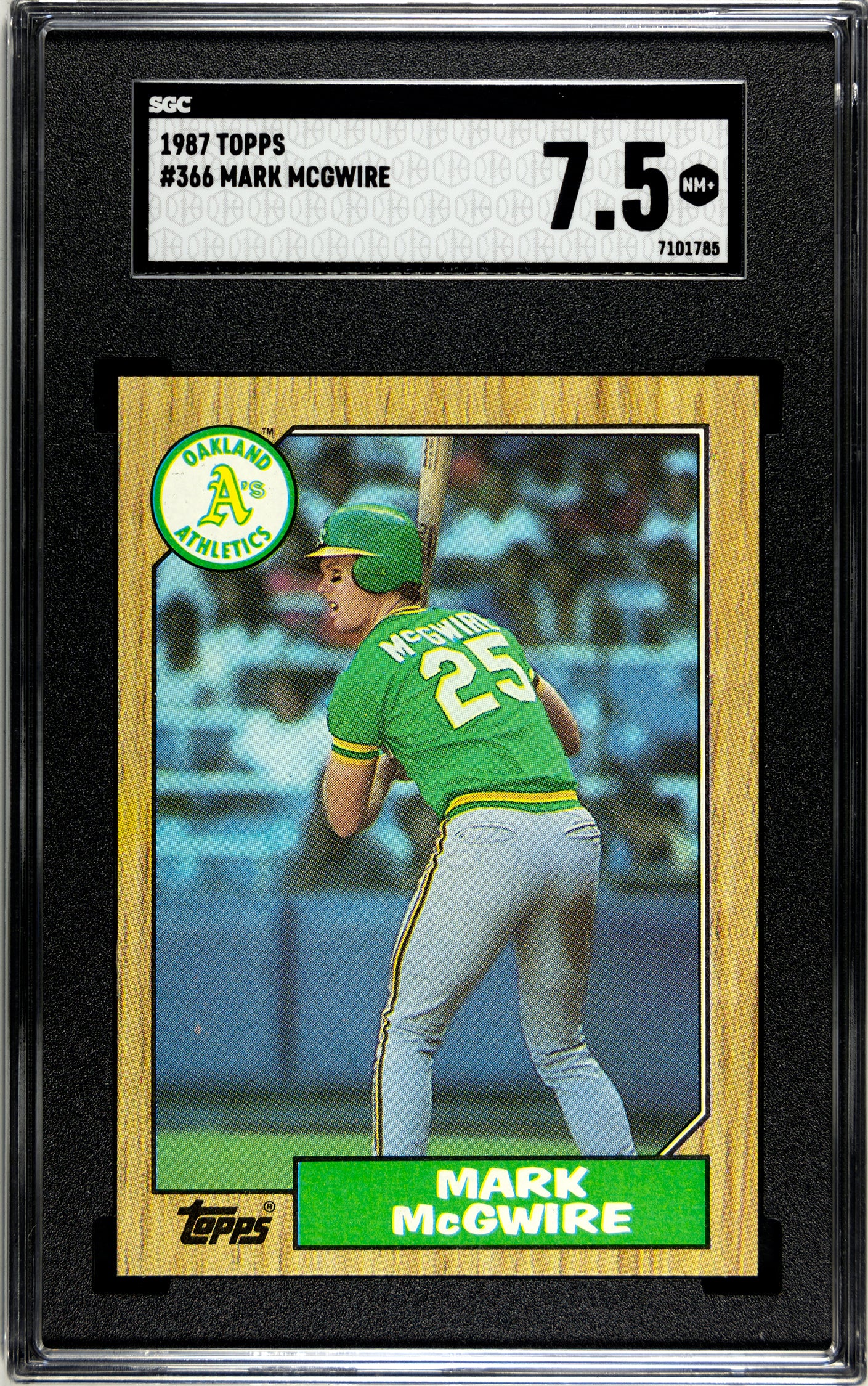 SGC 7.5 1987 Topps Mark McGwire Rookie #366