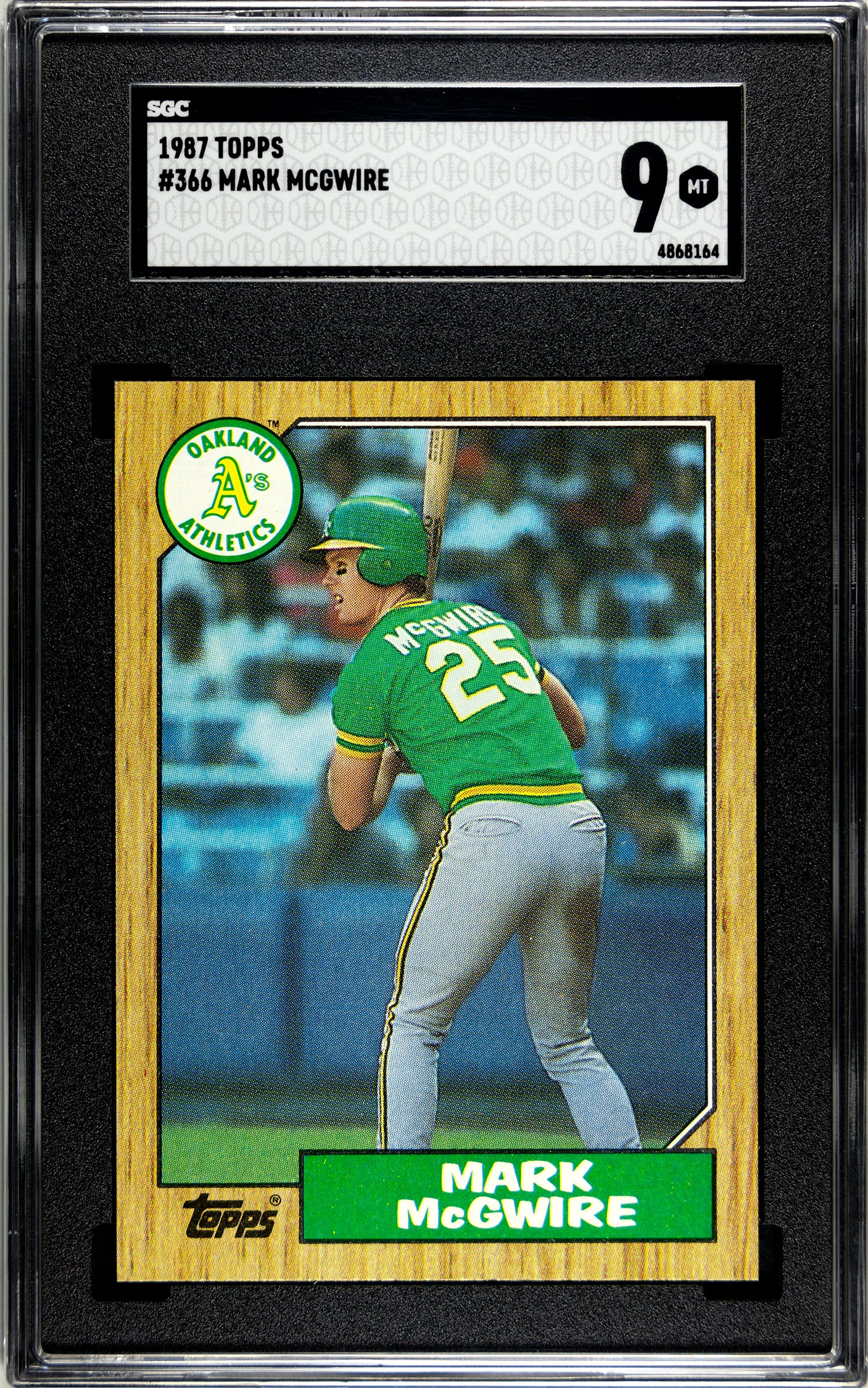 SGC 9 1987 Topps Mark McGwire Rookie #366