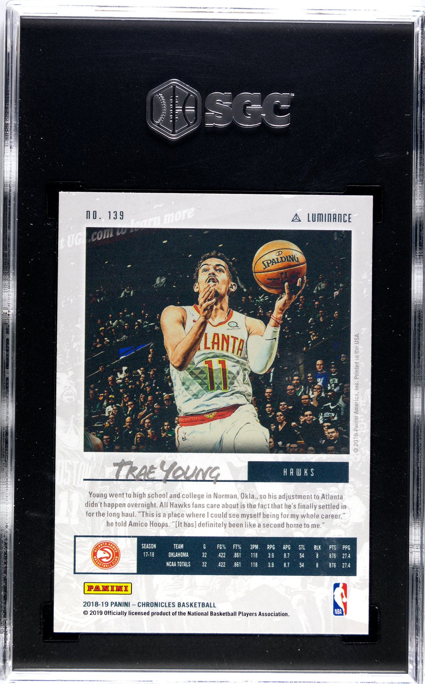 SGC 9.5 Trae Young Liminance Rookie #139