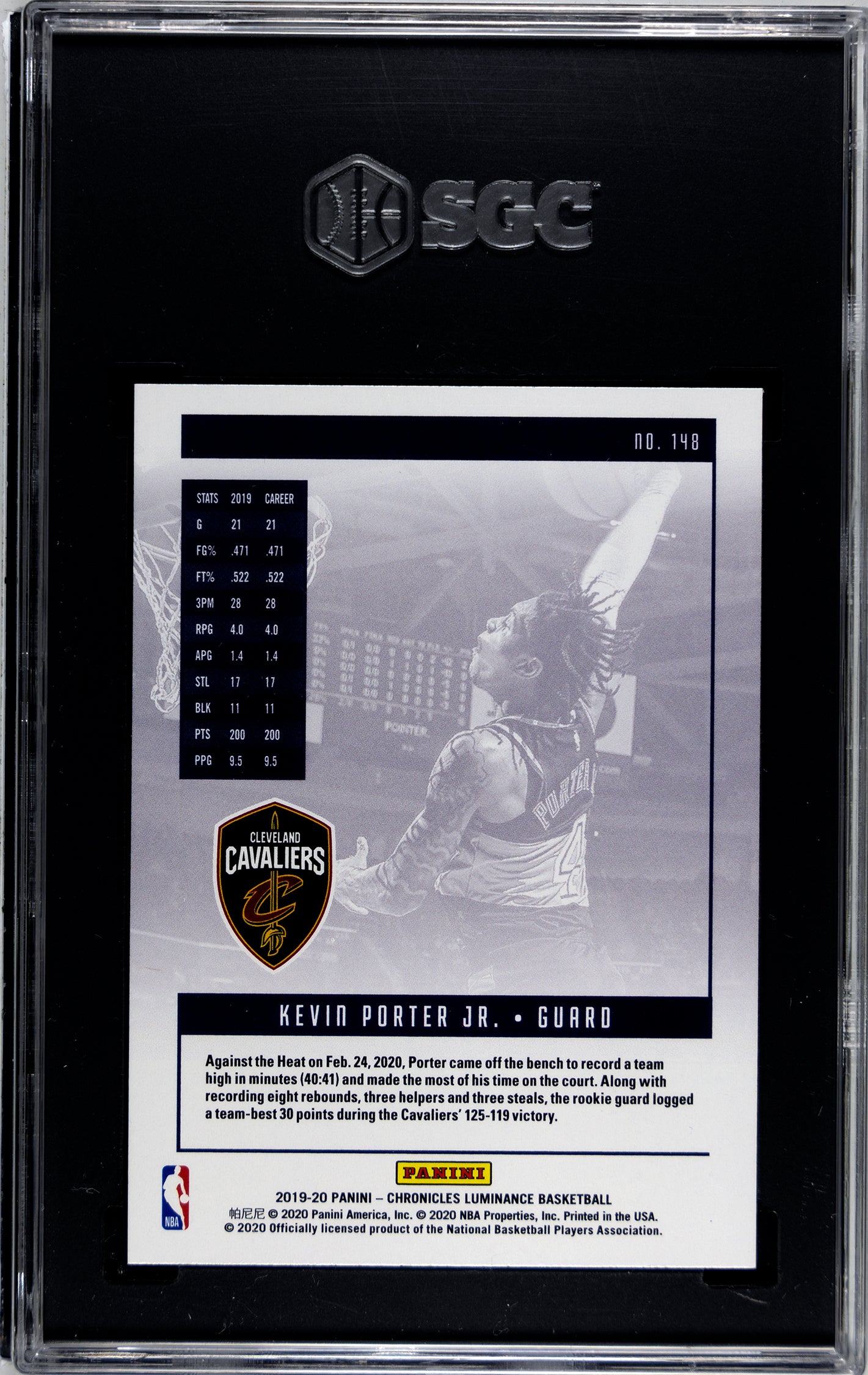 SGC 10 2019-20 Kevin Porter Jr. Luminance #148
