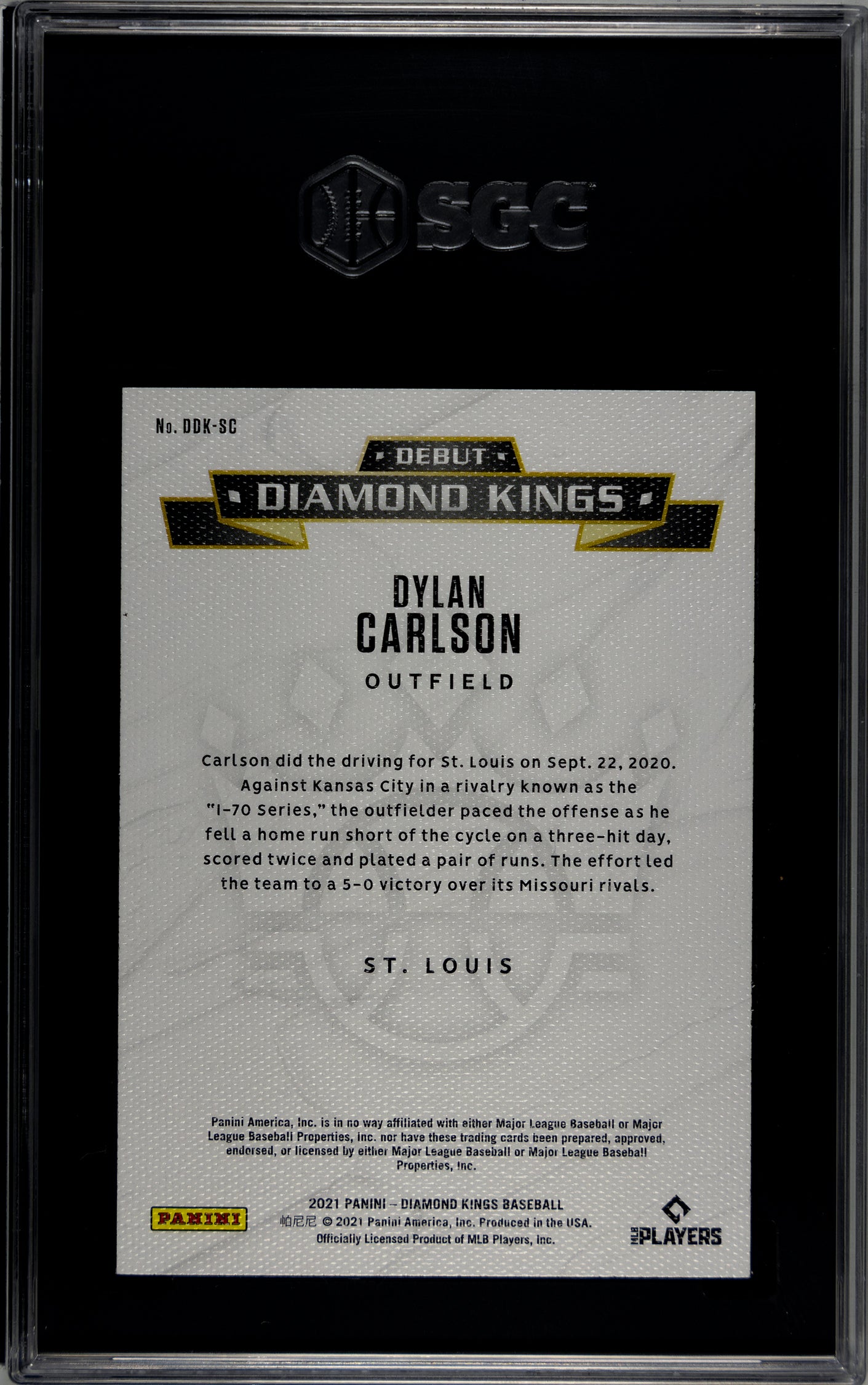 SGC 10 Dylan Carlson Diamond Kings Debut #DDK-SC