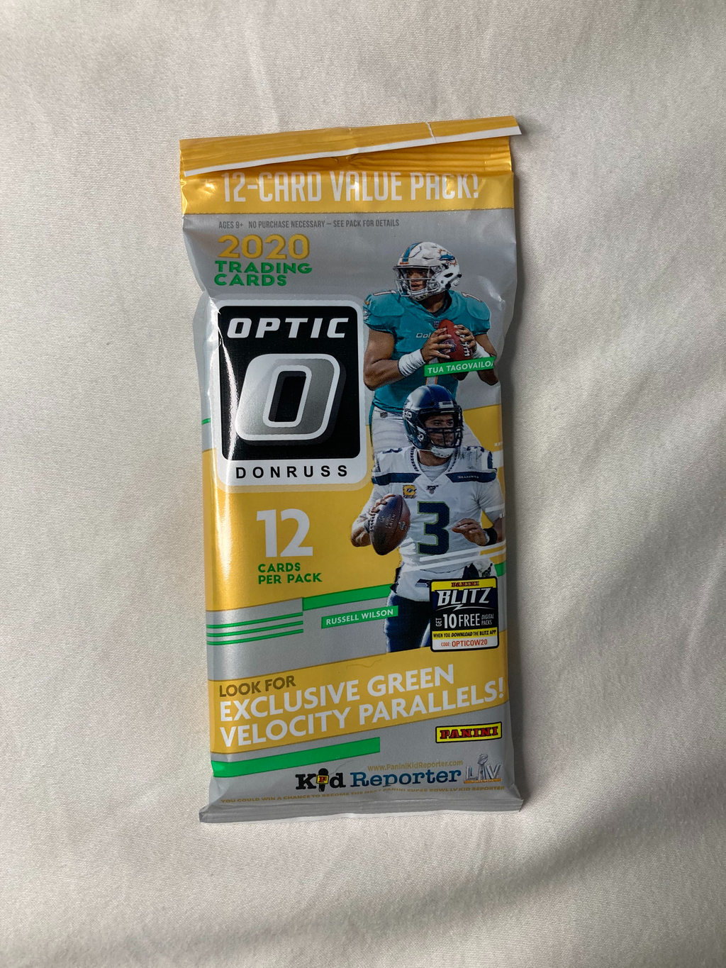 2020-21 Optic Football 12 Card Fat Pack Collectible Card Pack