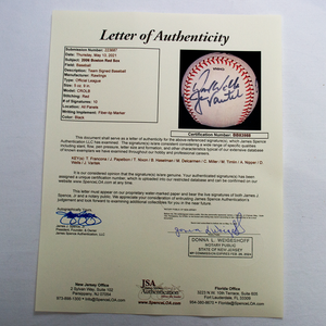 Boston Red Sox 10 Player Autographed Baseball w/JSA LOA Letter of Authenticity